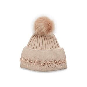 NWT Adrienne Landau Blush Crystal Beanie Faux Fur Pom | Soft Luxe Winter Hat